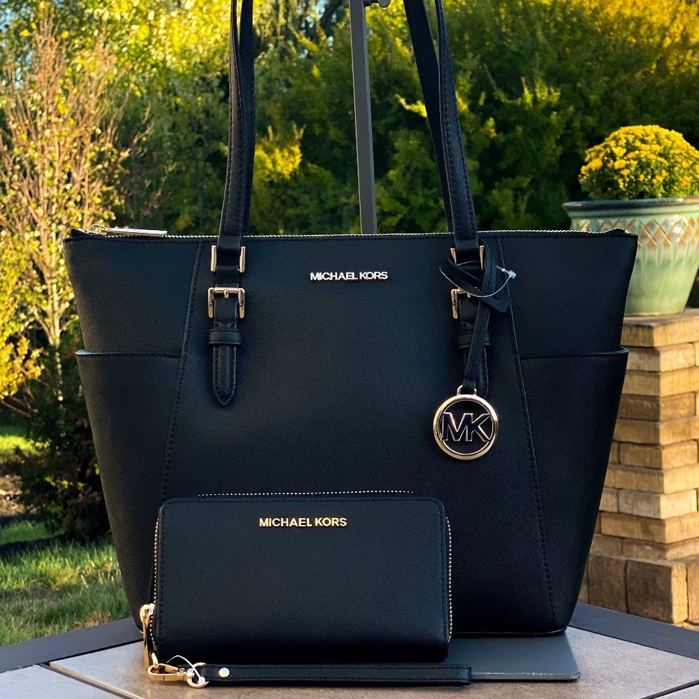 NWT Michael Kors Charlotte Lg Tote & Wallet Set - Picture 1 of 6